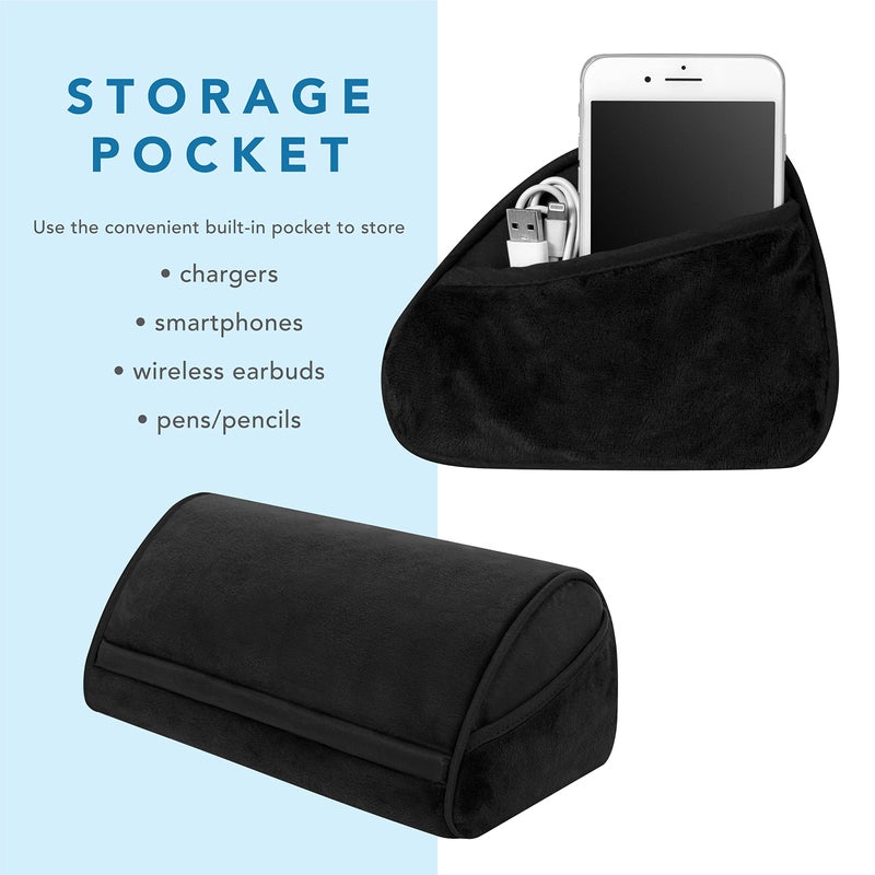 LAPGEAR Original Microbead Tablet Pillow Stand with Phone Pocket - Black - Fits Most Tablets - Style No. 35068 - Image 5
